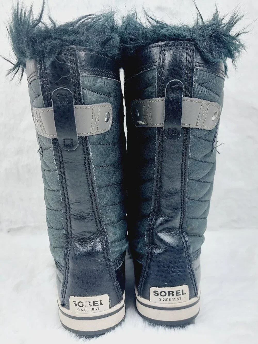 Sorel Girl's Marine Green Black Tofino II Quilted Mid-Calf Snow Boots Size 1